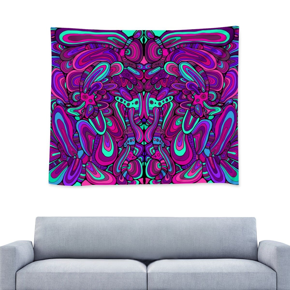 Purple Fantasy Wall Tapestry Trippy Decoration Psychedelic | Etsy