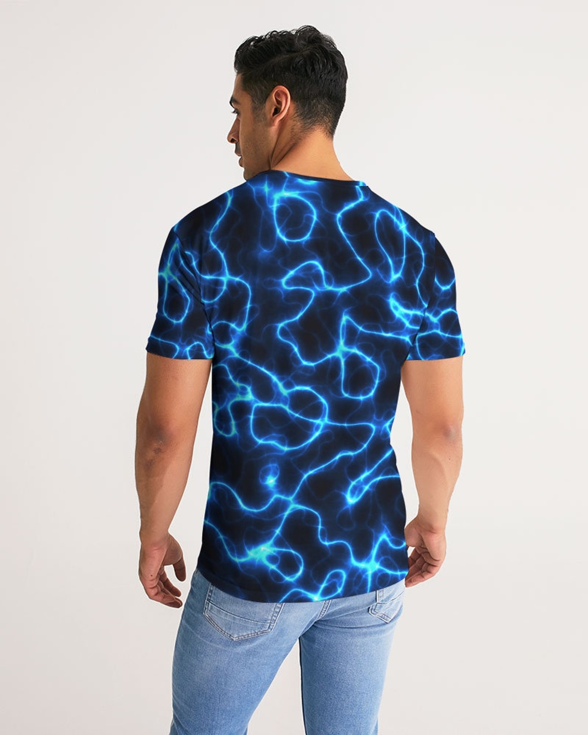 Rave Electric Blue Lightning 3D T Shirt