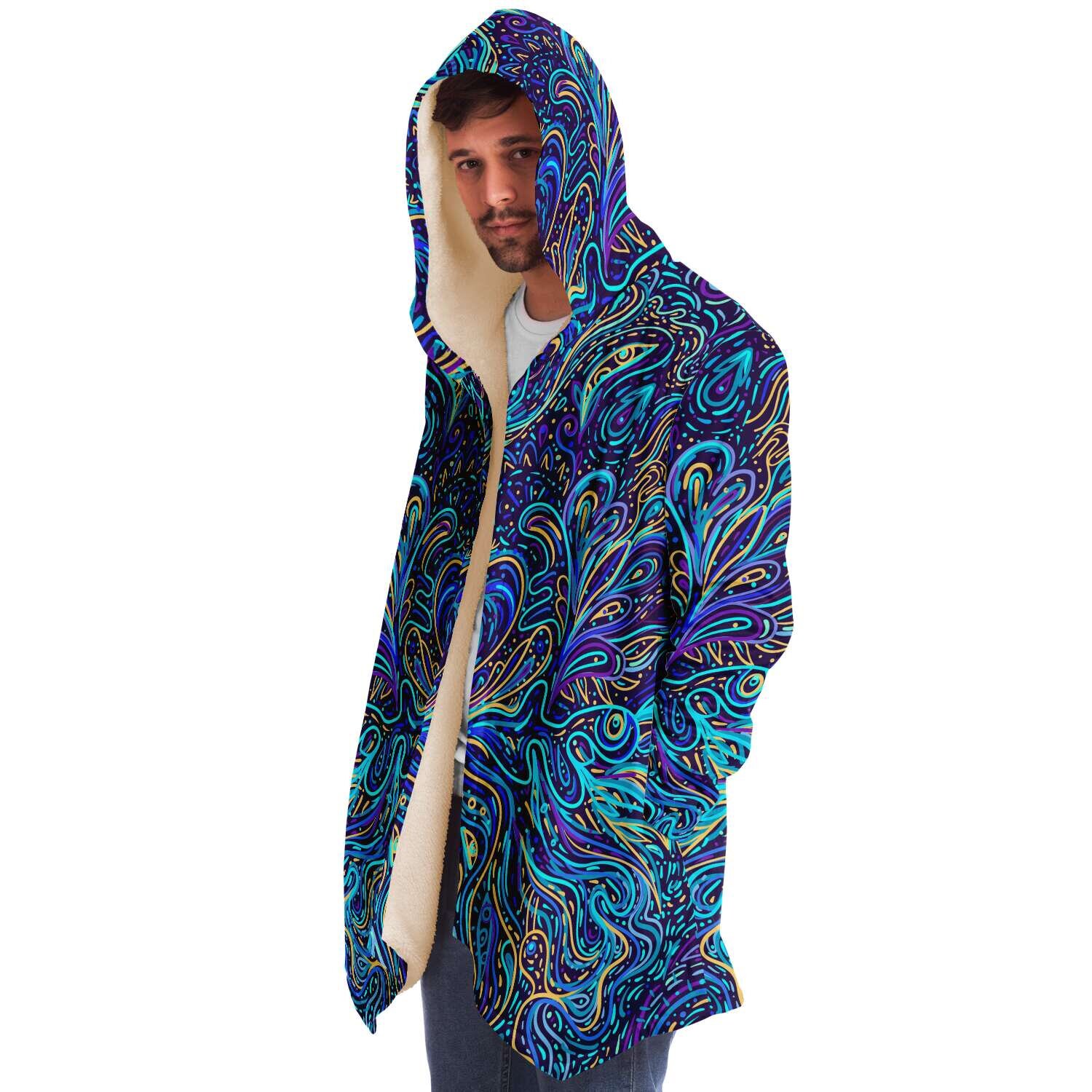Psychedelic Blue Love Festival Cloak Warm Cozy Oversized | Etsy