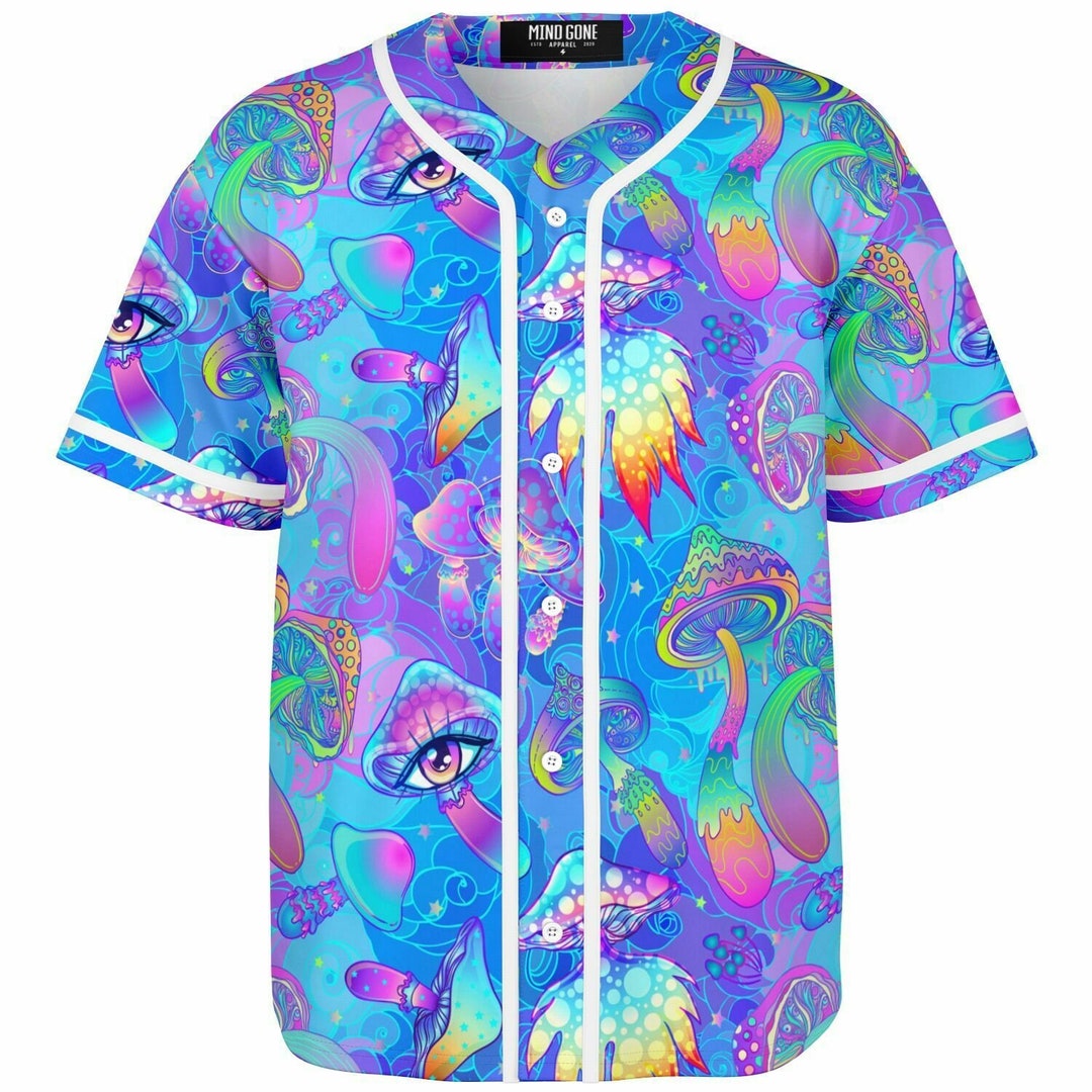Blue Psychedelic Mushrooms Rave Jersey Psychonauts Shrooms - Etsy