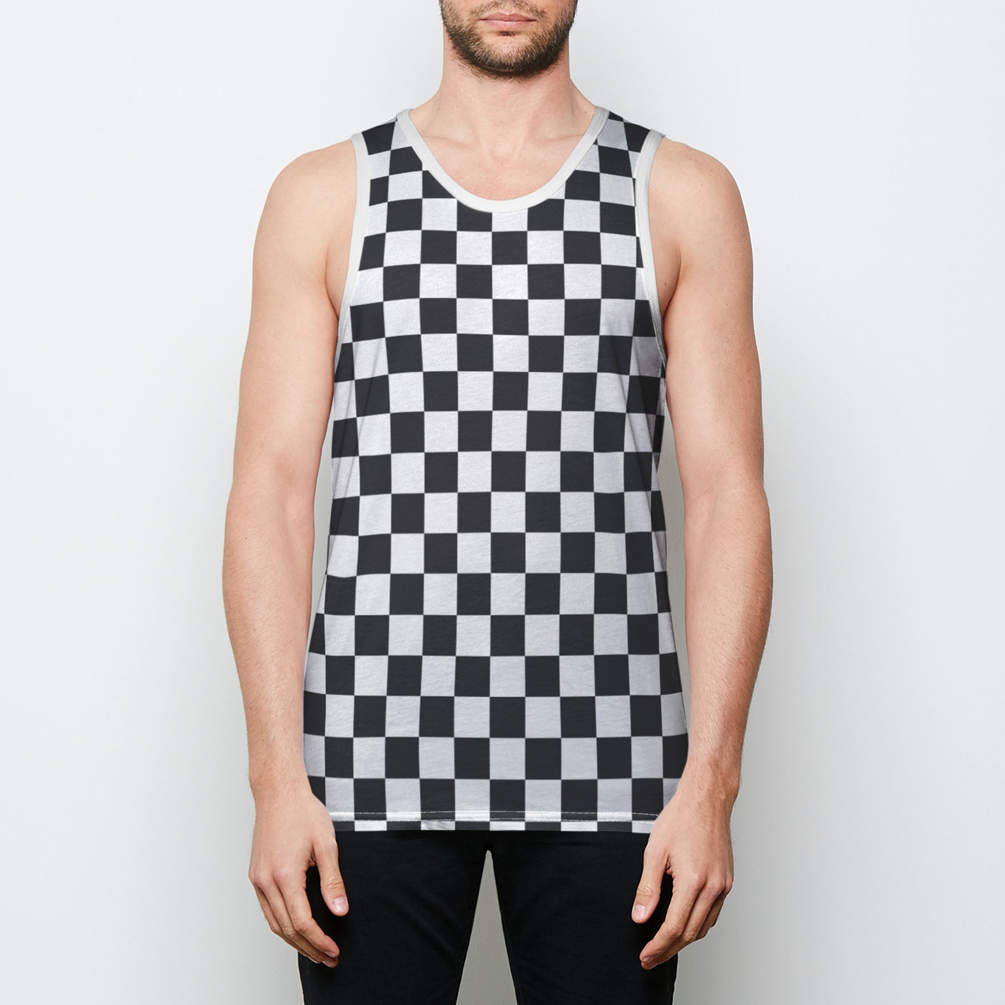 Checkered Rave 3D Tank Top