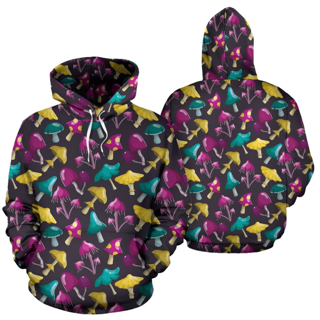 Discover Magic Mushrooms Pullover Hoodie - Trippy Vibe, Magical Shrooms, Stoner Clothing