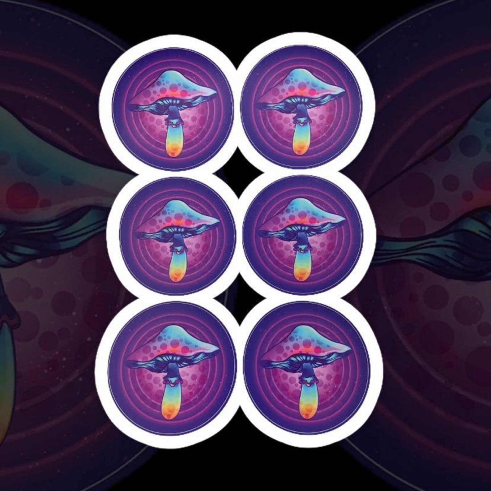 Purple Stoner Mushroom Sticker Psychedelic Trippy Vinyl Etsy
