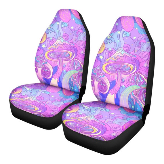 Psychedelische Lila Trip Auto Sitzbezüge Bunte Trippy Magic Pilze,  Wunderschönes Shroom Auto Zubehör, Goth Auto Dekor, Geschenk für Sie -  .de