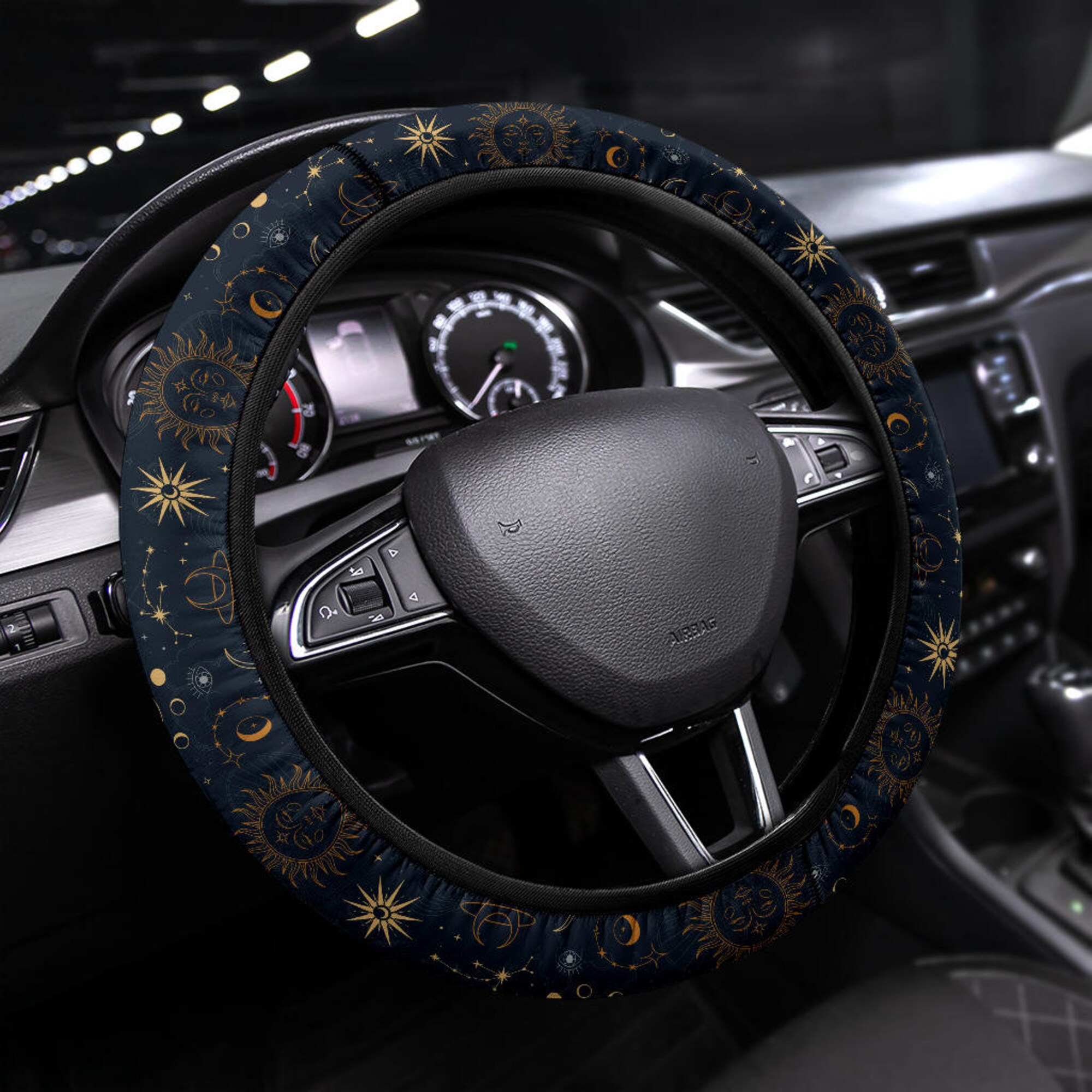Celestial Sun And Moon Steering Wheel Cover