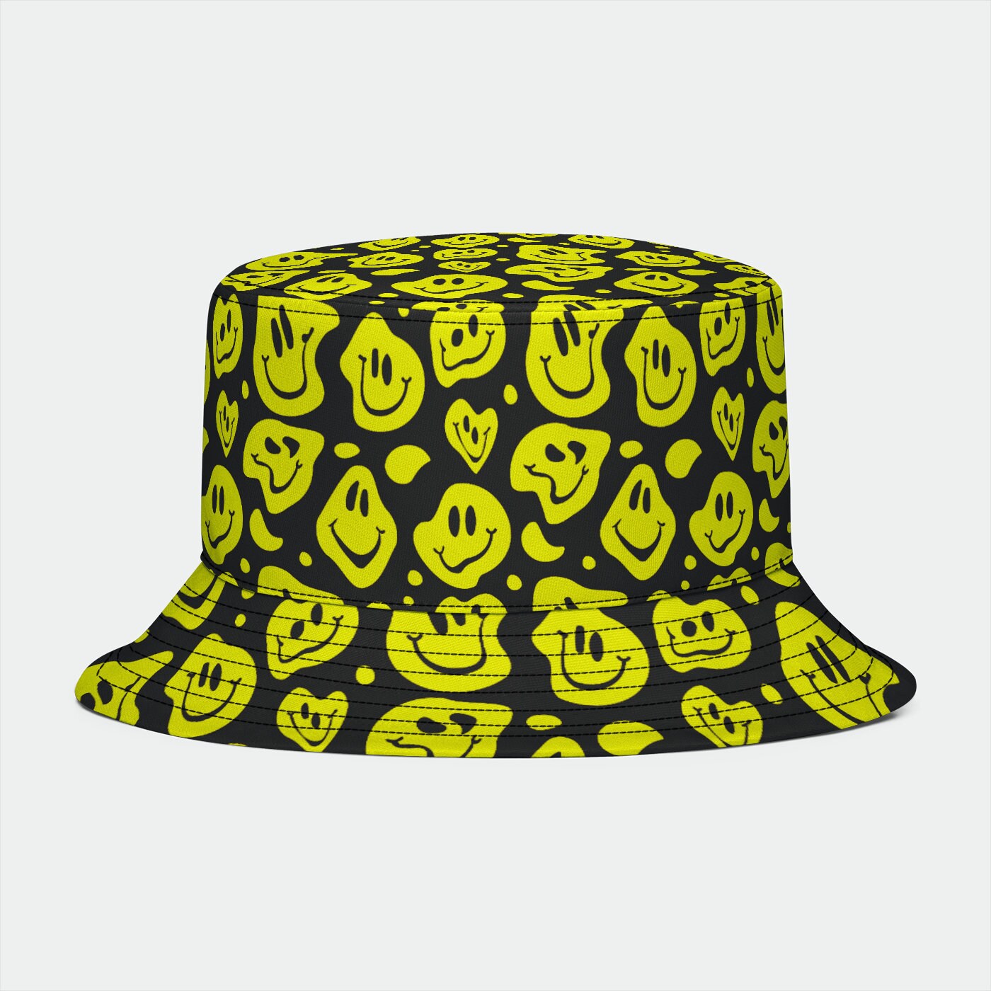 Rave Bucket Hat Drippy Smiley Faces Bucket Hat EDM Music Etsy