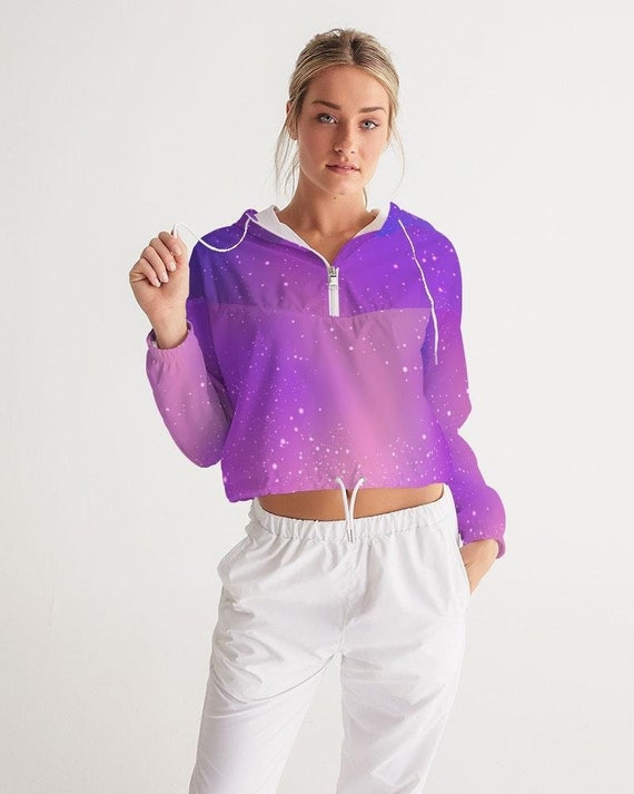 purple cropped windbreaker