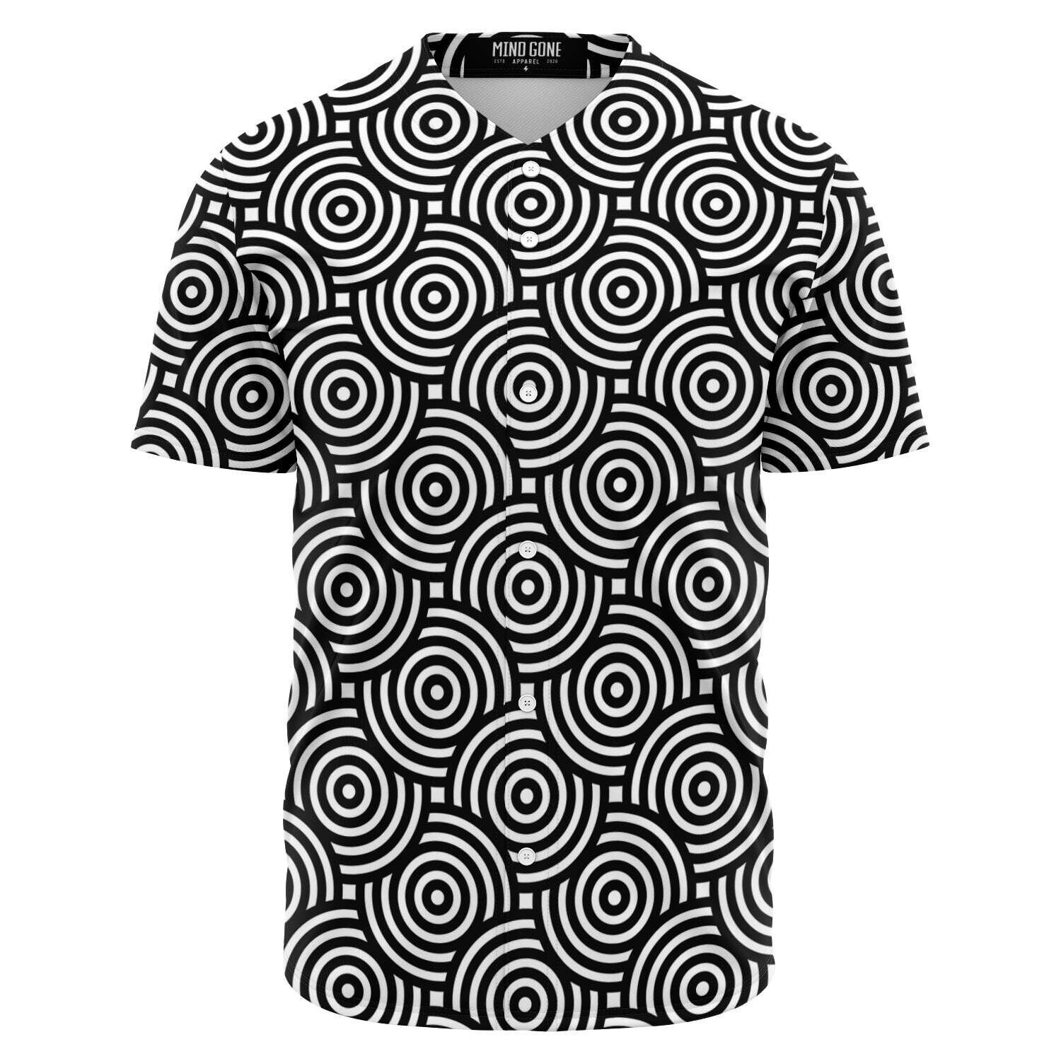 Discover Spiral Techno Trip Festival Rave Jersey - Festival Fashion, Magic Mushrooms Baseball Jersey