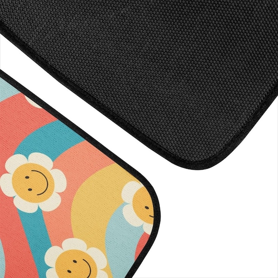 Retro Happy Face Flowers Car Floor Mats Smiley Floral Hippie Van, Cute Chic  Car Accessory, Trendy Aesthetic Car Decor, Good Vibes Only -  Hong Kong