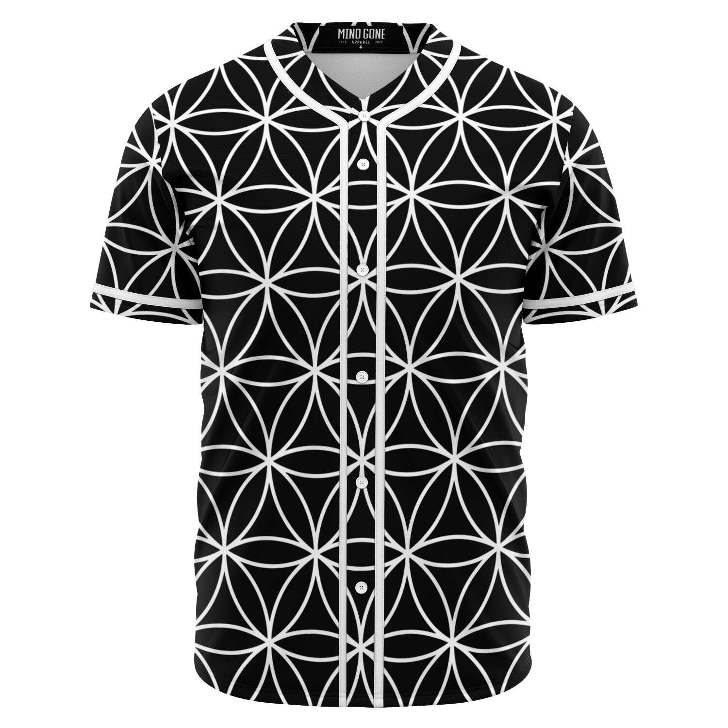 Discover Flower Of Life Ultimate Rave Jersey - Sacred Geometry Music Festival Fashion Baseball Jersey