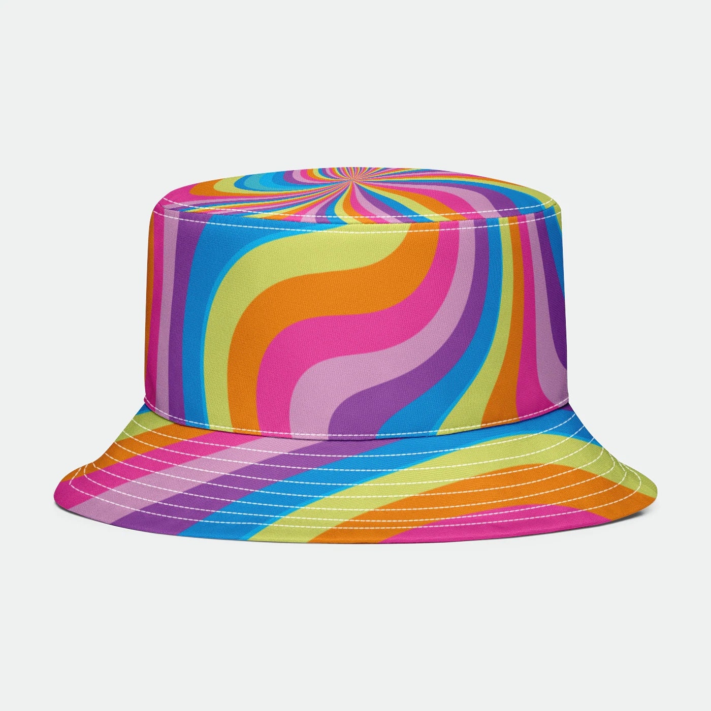 Groovy Retro Hippie Bucket Hat Pastel 