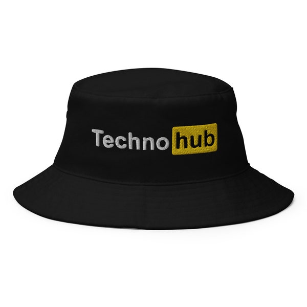 Techno Hub Bucket Hat - Rave Headwear, Electronic Dance Music Accessory, EDC Festival Fashion, Funny Parody, EDM Decor, Rave Nation Apparel