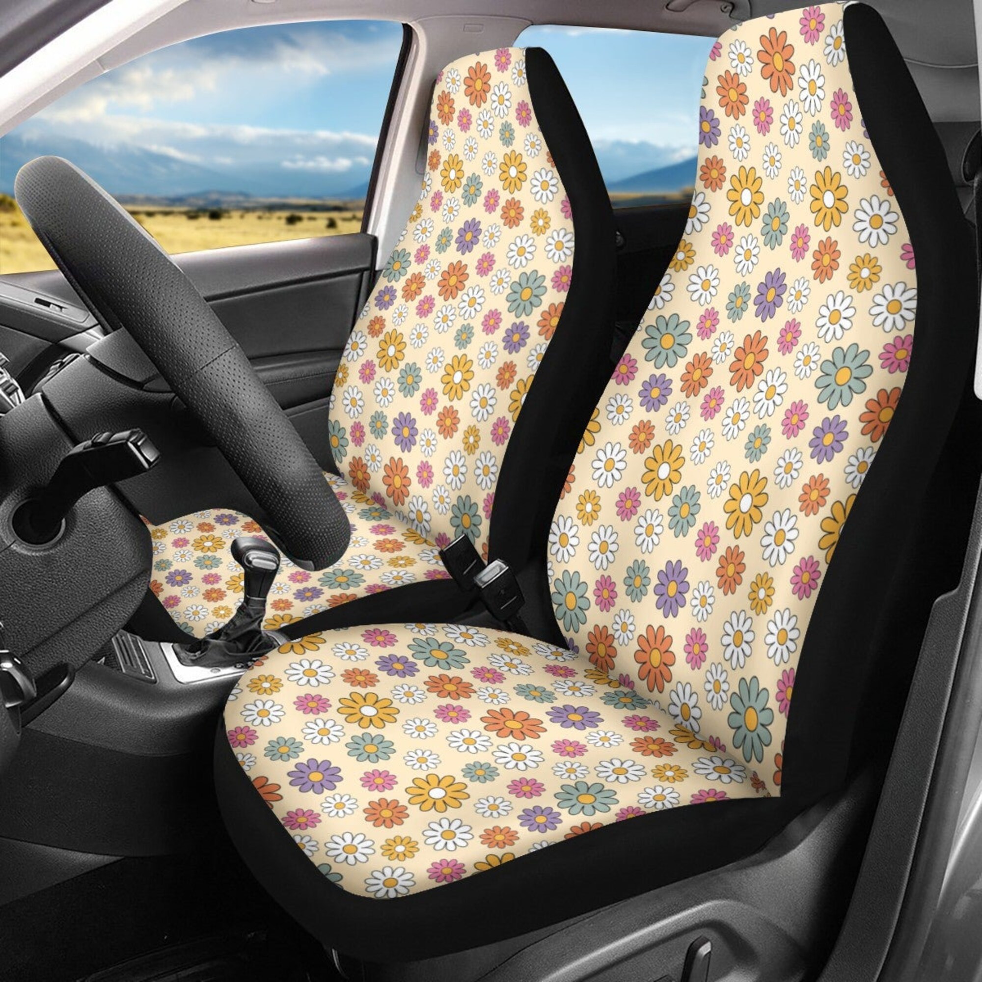 Discover Fundas de Asientos Delanteros para Coche Cottagecore Retro Floral