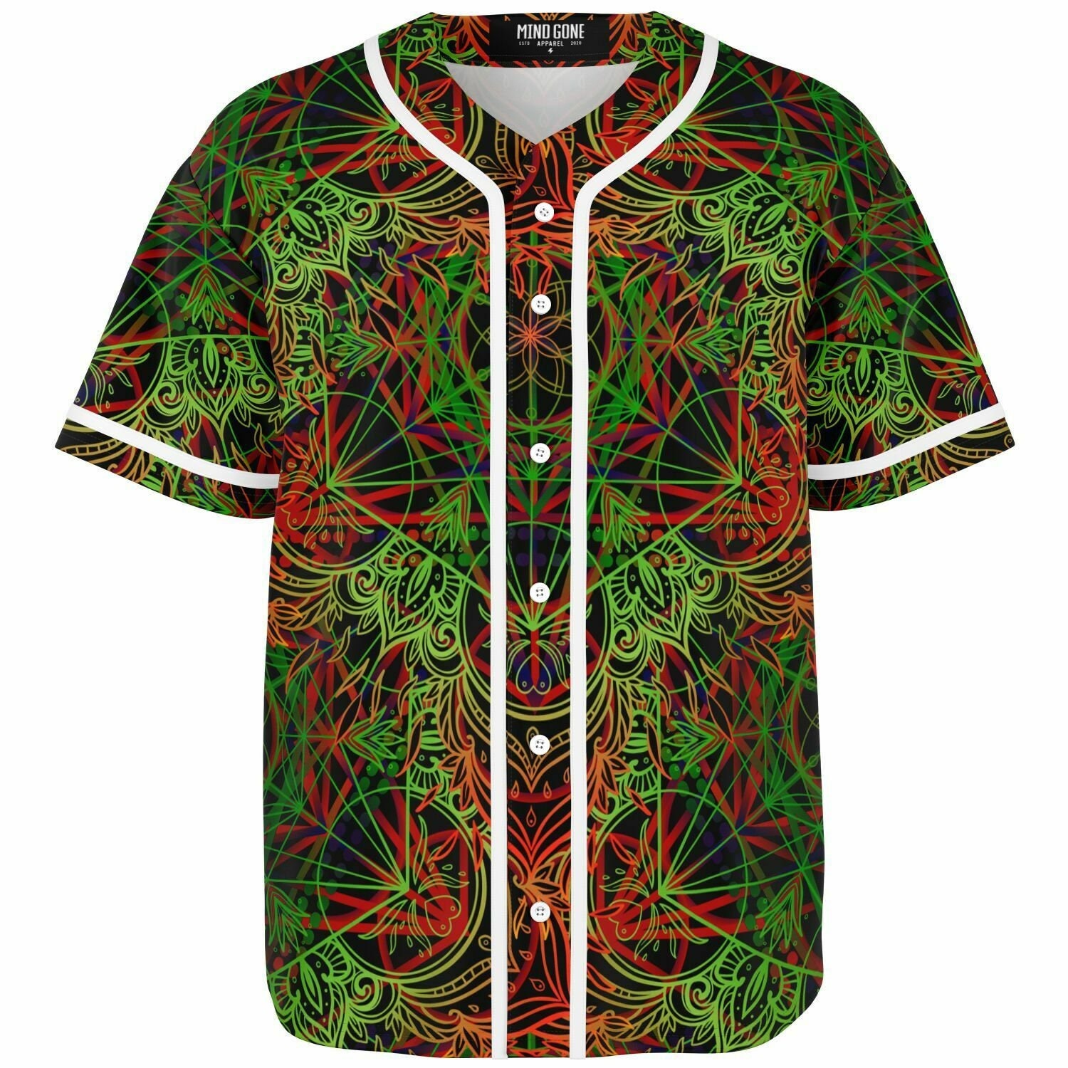 Discover Sacred Geometry Anahata Mandala Rave Jersey - EDM Festival Baseball Jersey