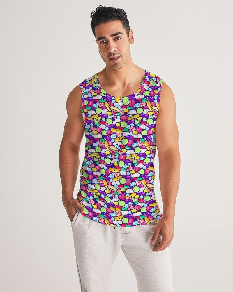 Discover Trippy Colorful Pills Men's Sports 3D Tank