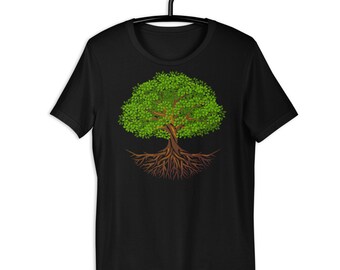 Tree Of Life Shirt - Mother Earth, Nature T-Shirt, Yoga Shirt, Tree Lover, Hippie Soul, Vibrant Colors, Roots Short-Sleeve Unisex T-Shirt