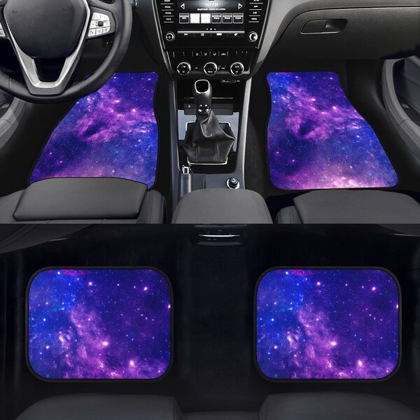 Purple Cosmic Galaxy Car Floor Mats - Outer Space Lovers, Star Car Decor, Nebula Cosmos, Conversion Van, Night Sky Car Accessories, Milkyway