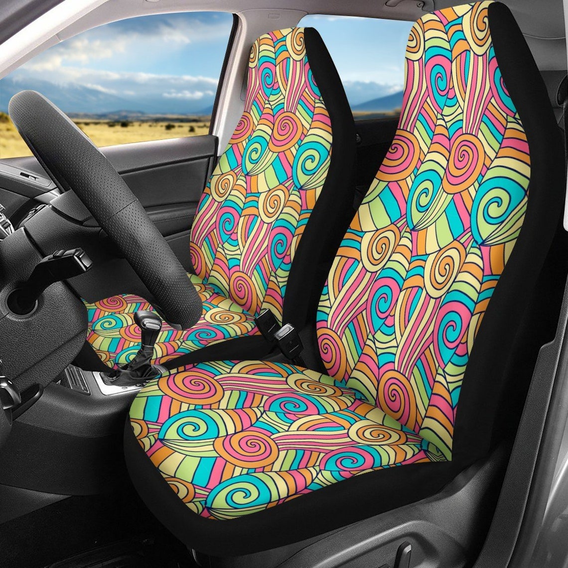 Purple Trippy Hippie Pet Car Seat Cover
