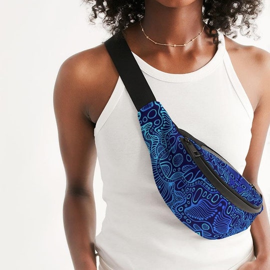 Disover Blue Psychedelic Trance Fanny Pack