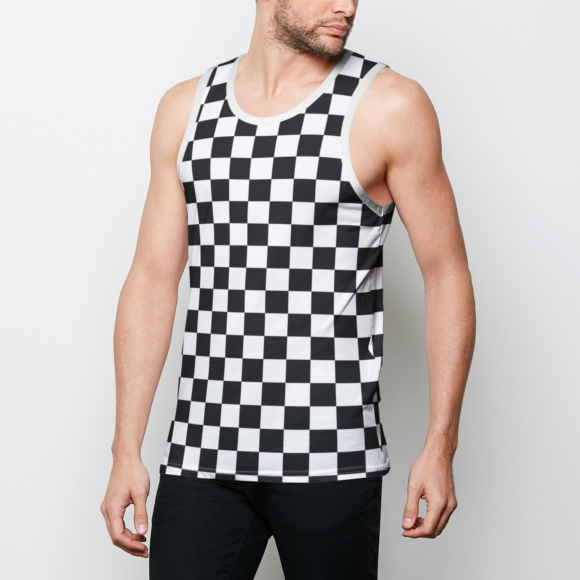 Checkered Rave 3D Tank Top
