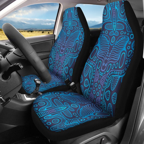 Elektroblaue Auto Sitzbezüge Psychedelische Auto Sitzbezüge, Funky