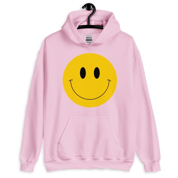 Buy Happy Face Unisex Hoodie Smiley Face Graphic Trendy Aesthetic