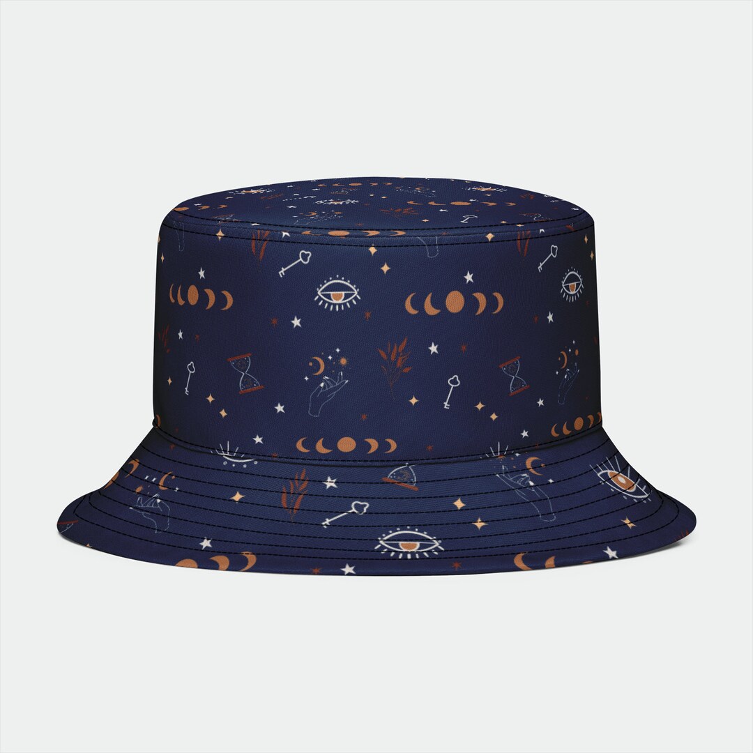 Esoteric Moon Phases Bucket Hat Celestial Festival Hat Moon Child ...