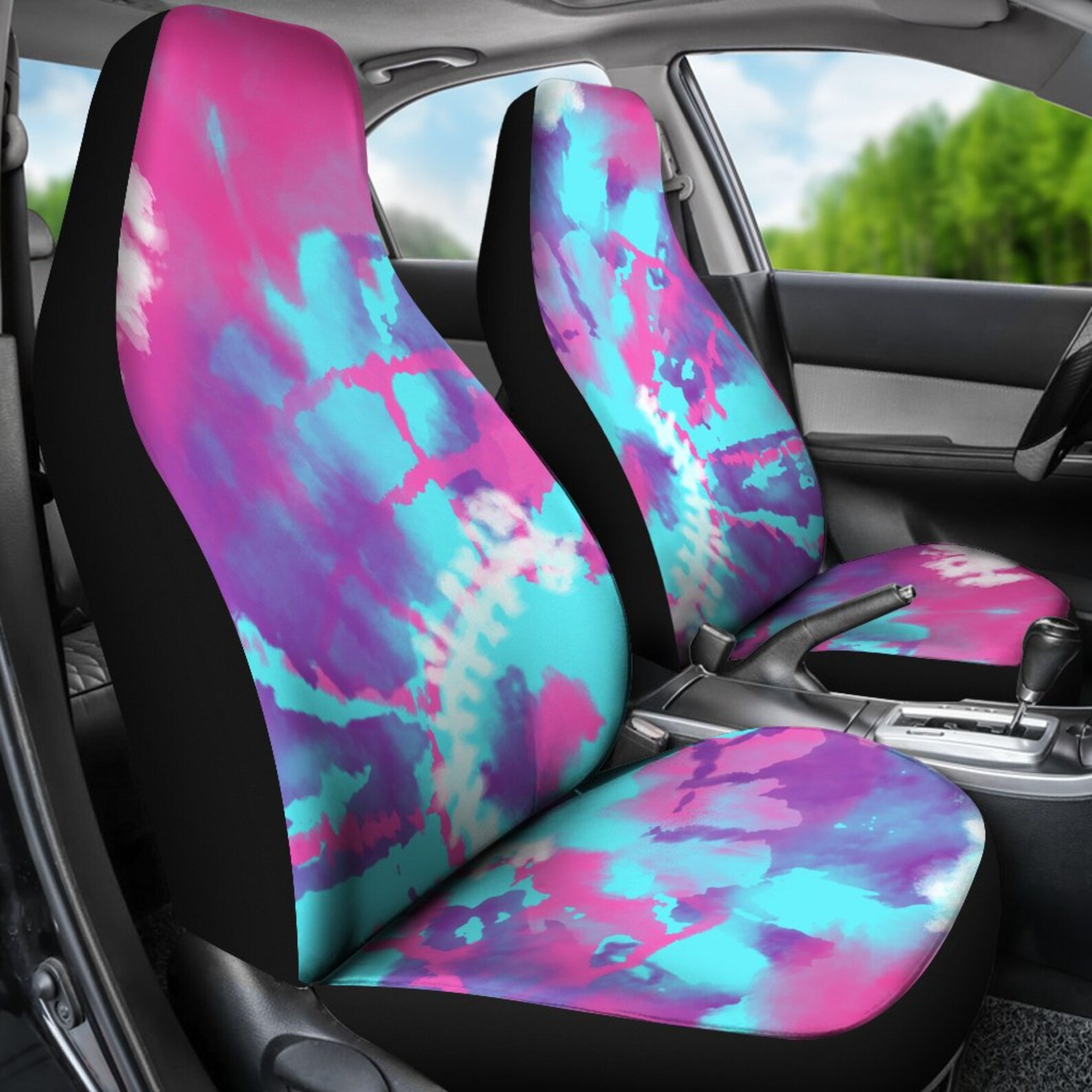 Pink Blue TieDye Car Seat Covers Pastel Hippie TieDye Etsy