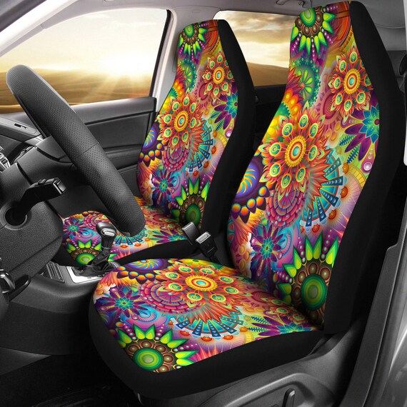 Buy Psychedelic Floral Trip Car Seat Covers Groovy Trippy Hippie