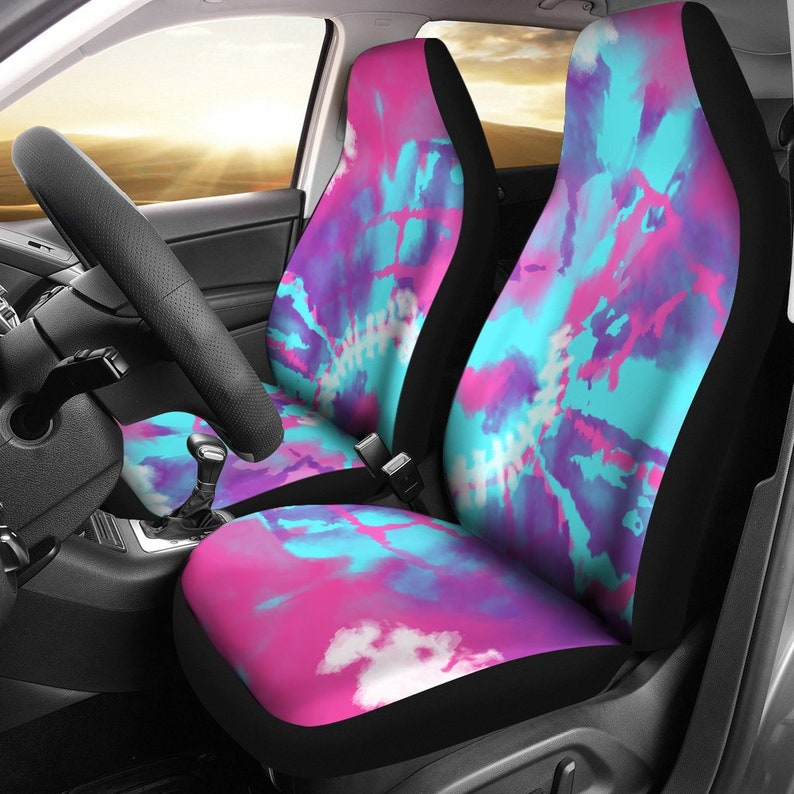 Pink Blue TieDye Car Seat Covers Pastel Hippie TieDye Etsy