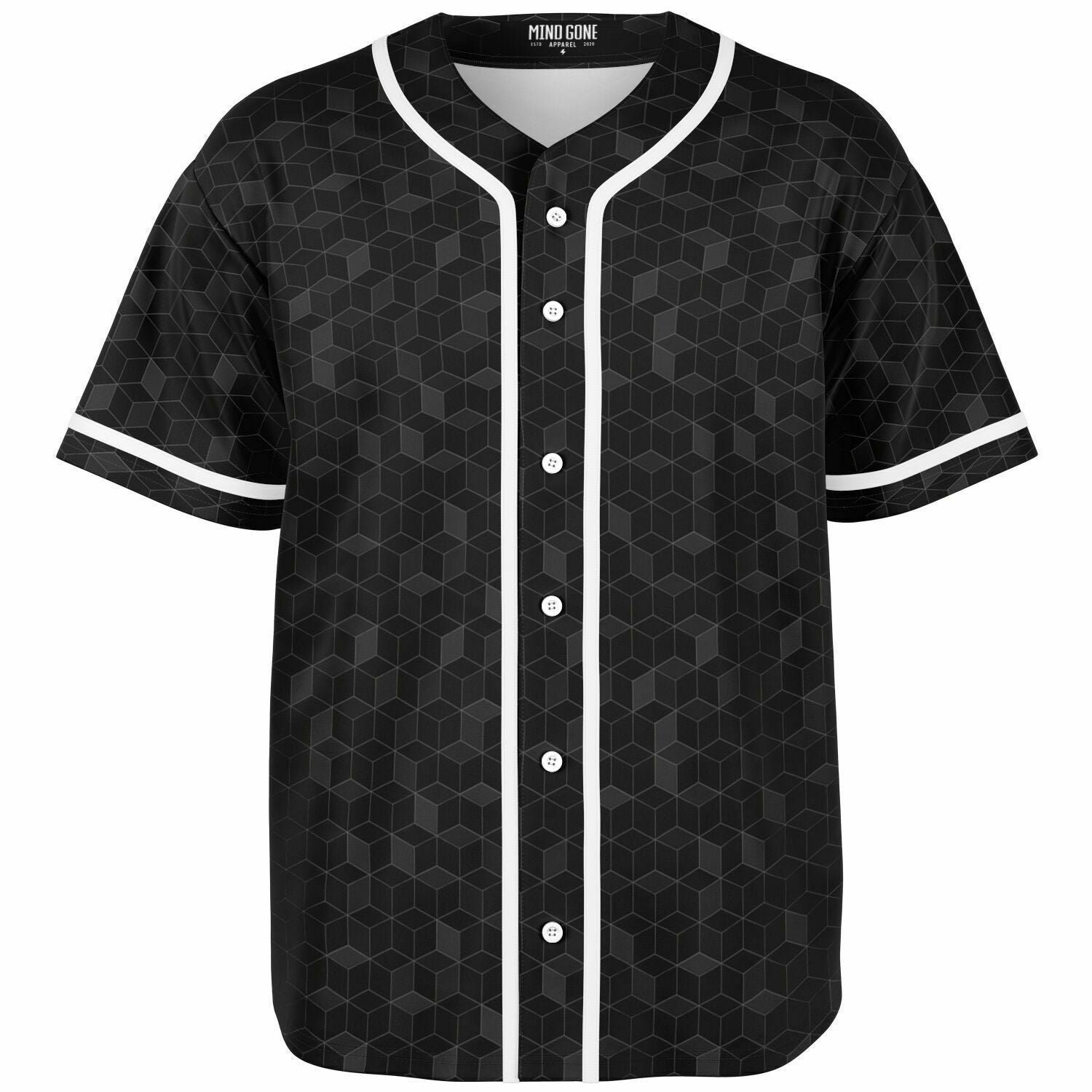 Discover Dark Geometric Visions Festival Jersey - Tessellations Heady Bass Music Baseball Jersey