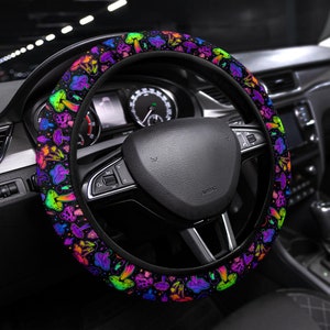 TIXYFAN Guitars Rock and Roll Vintage Car Steering Wheel Cover for Men and  Women 15 Inches Non-Slip Elastic Universal Fit Cars Vehicles SUV