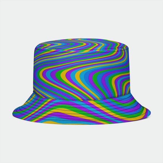 Groovy Vibes Bucket Hat Colorful Rave 