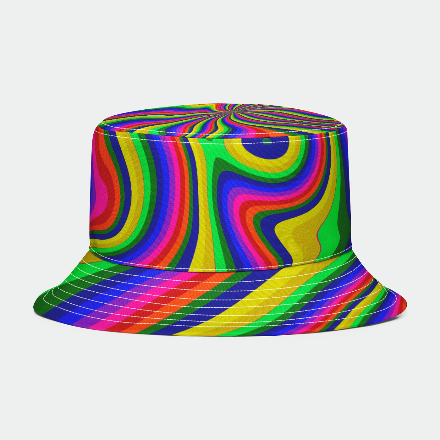 Crazy Rainbow Rave Bucket Hat Colorful 