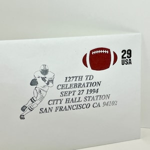 SF 49ers Vintage Jerry Rice # 80 27 de setembro de 1994 127th Touchdown Comemorativo USPS Envelope original selo de 0,29 centavos