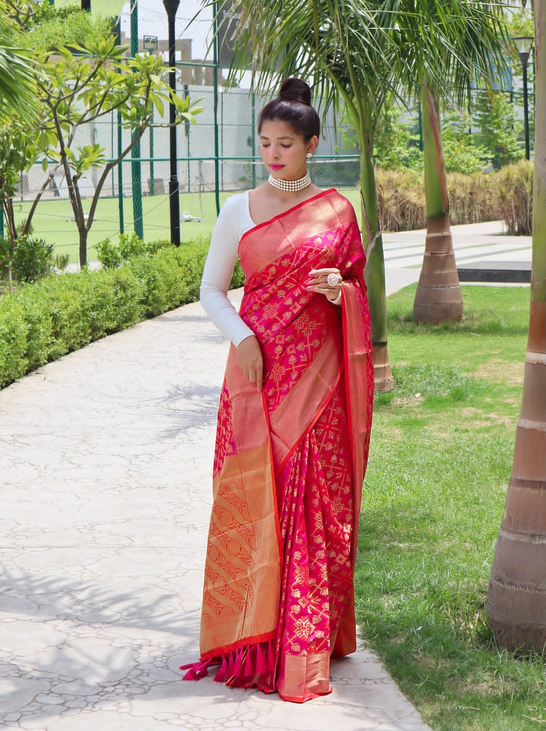 Pure Banarasi Patola Silk Saree with Gold Zari bridal Wear Saree