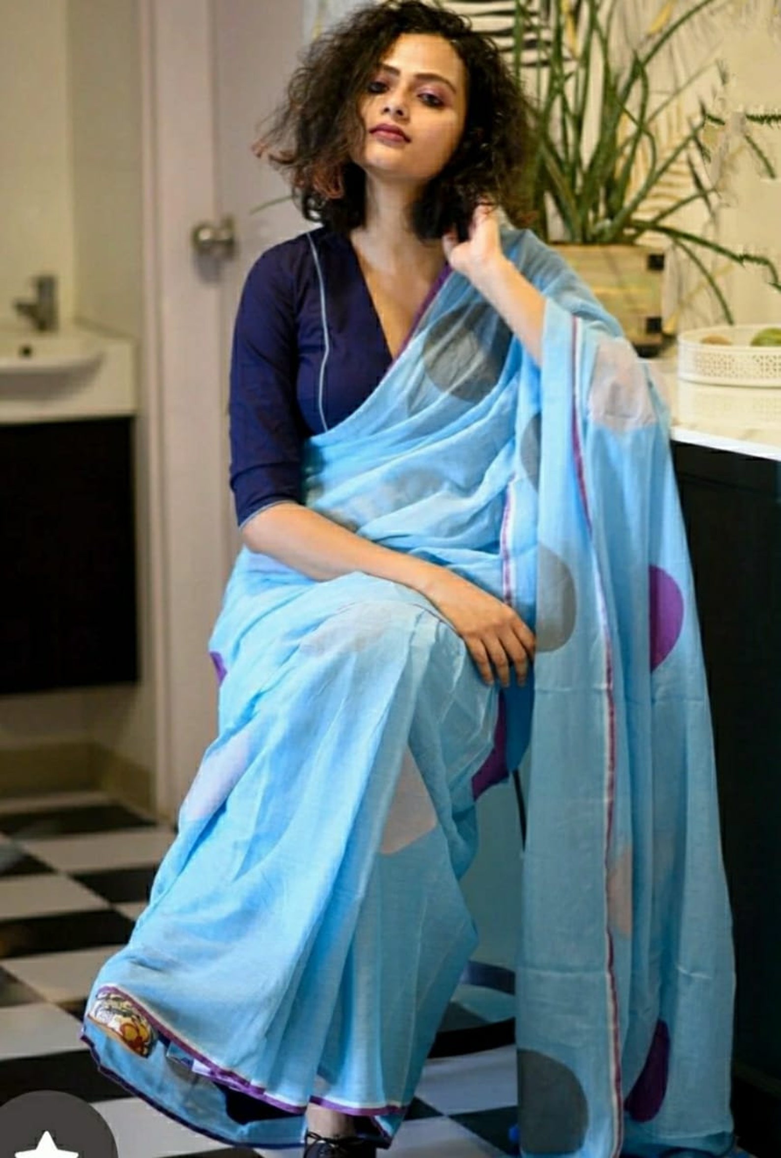 Cotton Chic – Elegant Drapes Malmal Cotton Saree main image 0