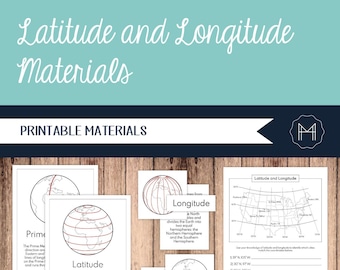 Latitude and Longitude 3-Part Cards, Posters, and Task Cards