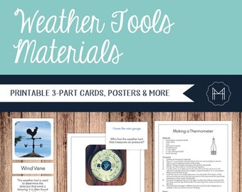 Weather Tools 3-Part Cards, DIY, Posters, and "I have... Who has?"