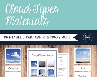 Cloud Types 3-Part Cards, Bingo, Experiment, Posters, and "I have... Who has?"