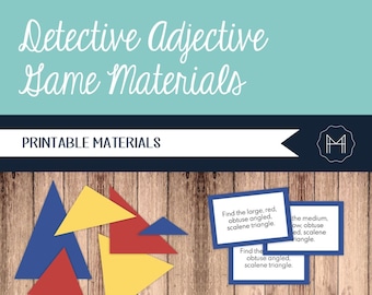 Detective Adjective Game Materials - Triangles