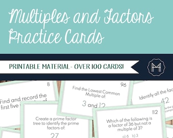 Multiples and Factors Practice Cards
