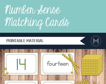 Golden Bead Number Sense Matching Cards