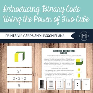 Présentation du code binaire utilisant le cube Montessori du pouvoir de deux
