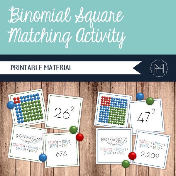 Binomial Square Matching Cards