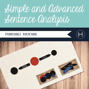 Montessori Style Simple and Advanced Sentence Analysis- Printable