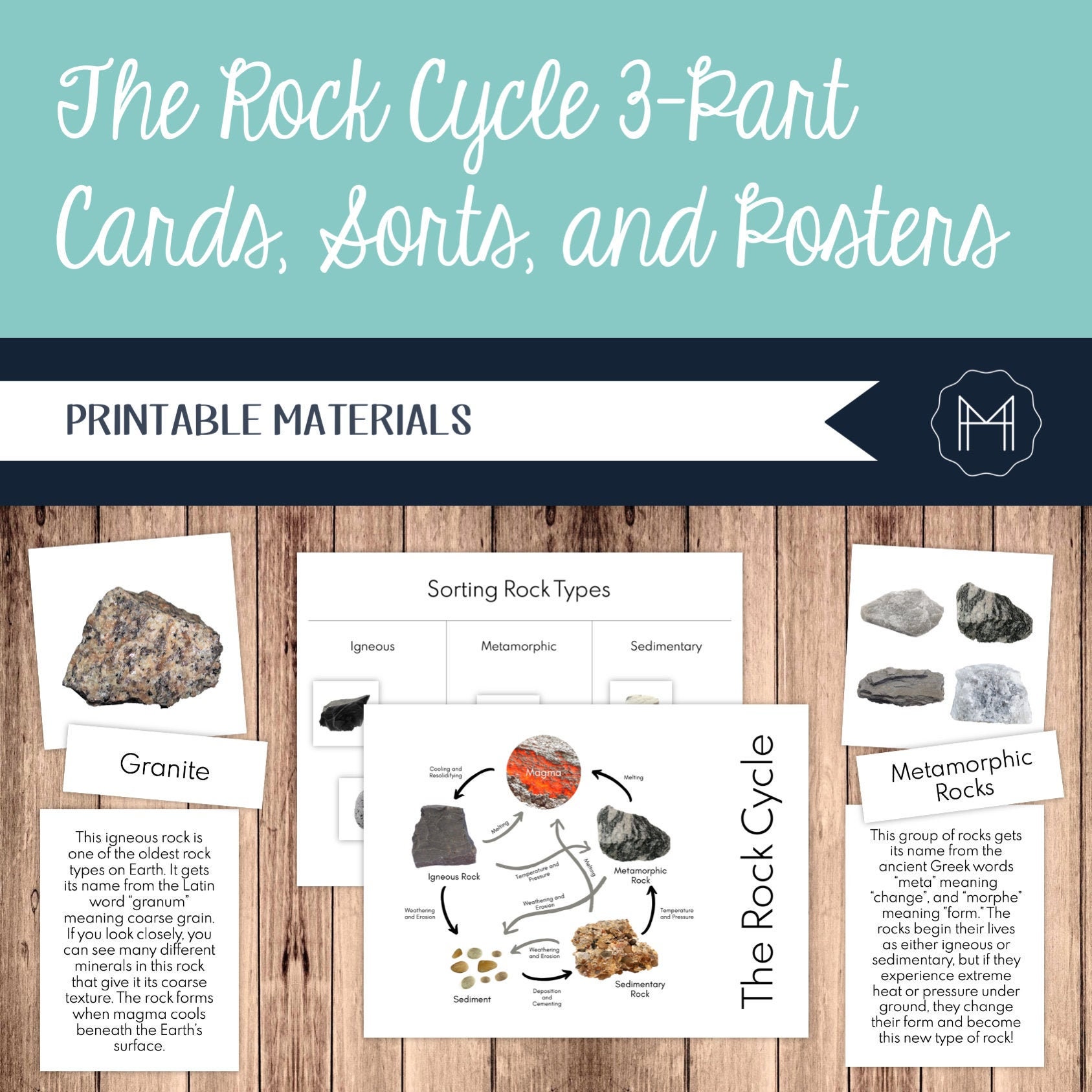 The Rock Cycle 3-Part Cards Sorts and Posters | Etsy