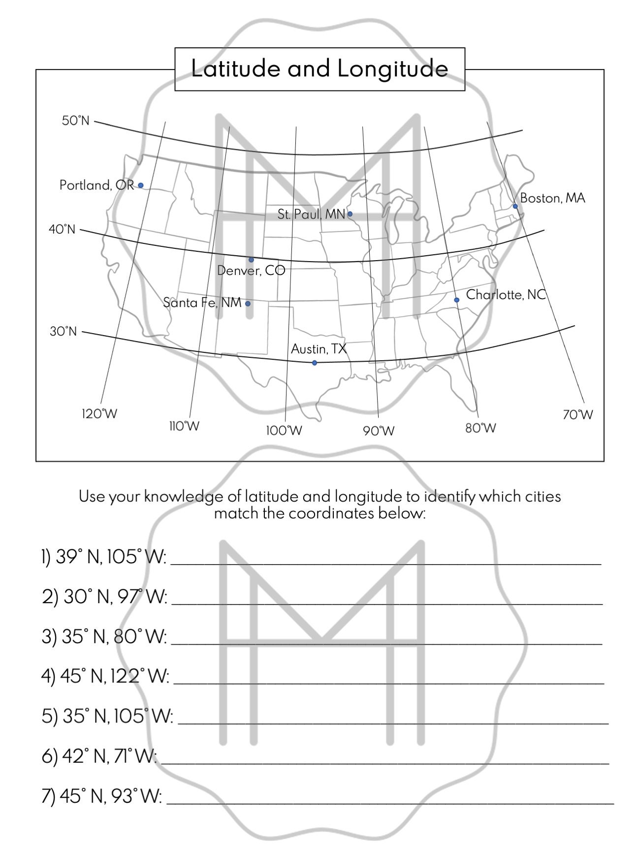 Latitude and Longitude 3-part Cards, Posters, and Task Cards - Etsy