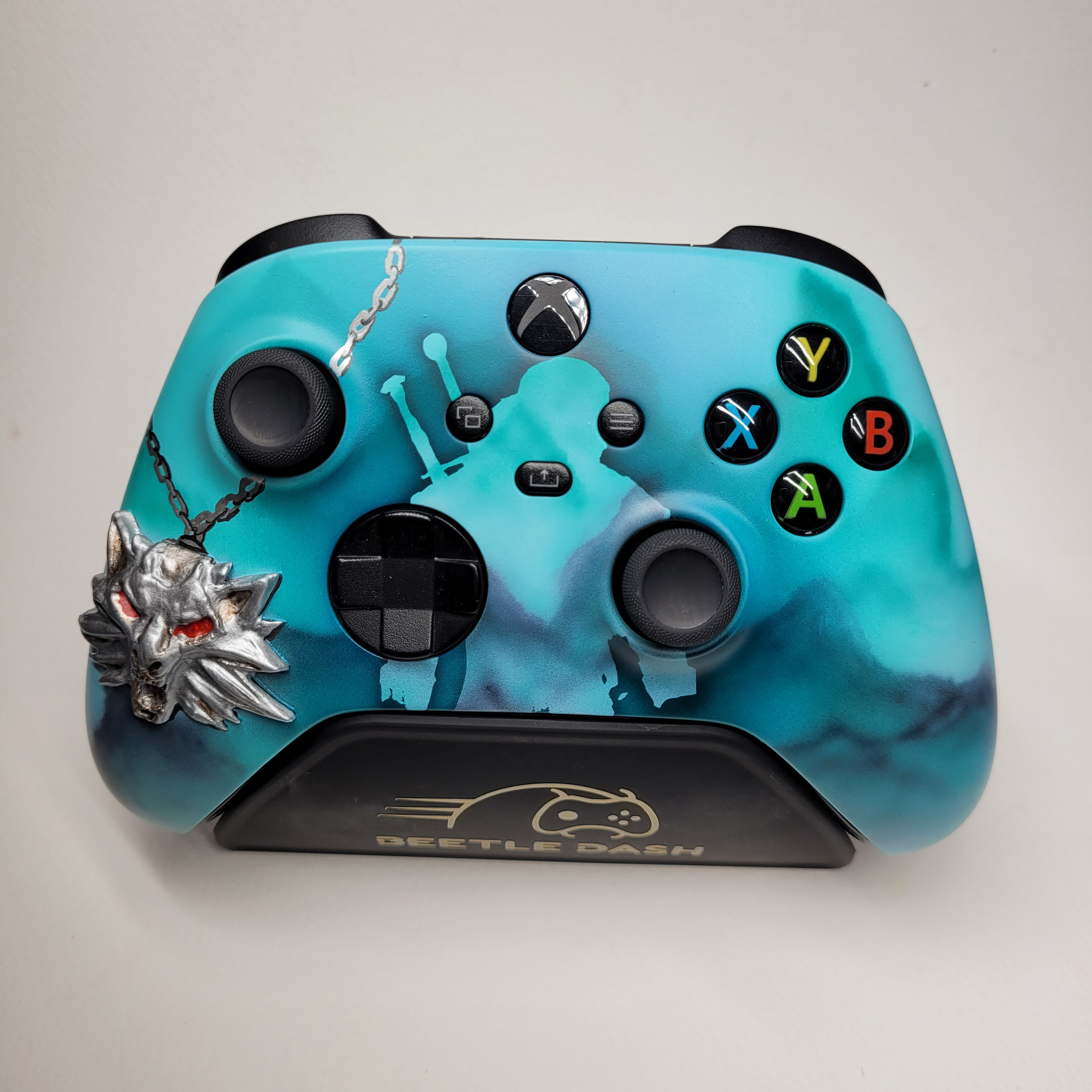 Witcher game merch Witcher Gift for Gamer Gerald Witcher Wolf pendant Witcher controller Faceplate Xbox Panel Wolf medallion 3D Witcher art