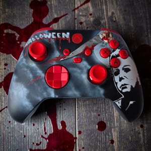 Movie Halloween Custom hand painted xbox controller or facepate, myers gamer gift